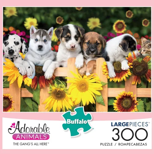 Vista 3 de Buffalo Games – Adorable Animals – The Gang's All Here – unos rompecabezas de 300 piezas grandes