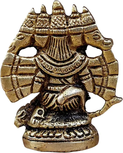 Vista 6 de Craftsofindia® Panchmukhi Hanuman - Estatua pequeña de latón, decoración divina, escultura hindú hecha a mano de 2.5 pulgadas para el altar