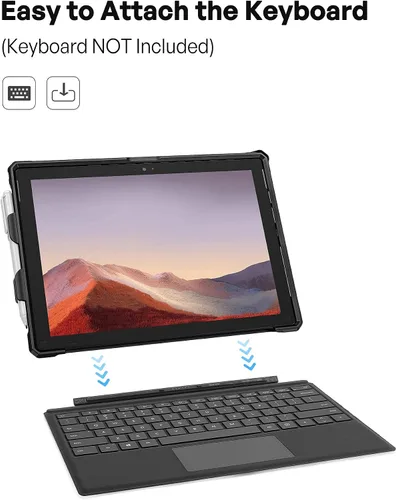 Vista 4 de ProCase Funda para Surface Pro 7 Plus, Pro 7, Pro 6, Pro 5, Pro 4, Pro LTE, funda resistente, resistente a prueba de golpes con agarre