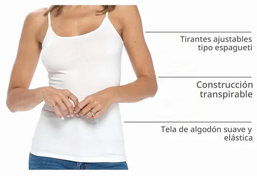 Vista 4 de Camisola sin mangas para mujer de Natural Uniforms - Algodón elástico transpirable Blanco