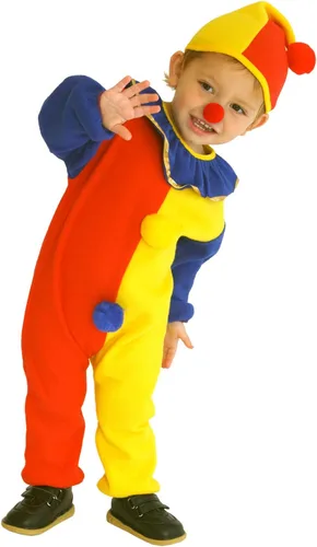 Vista 3 de Halloween Costume Kids Childs Clown Costumes Jumpsuits Kids Dress up with Clown Nose Clown Hat