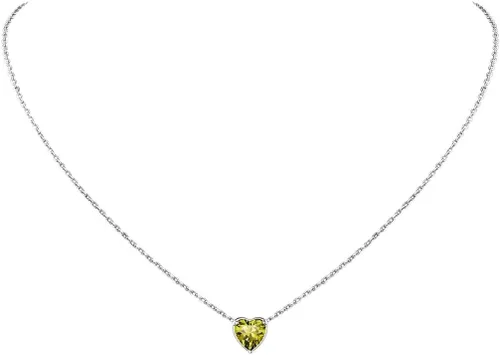 Vista 12 de Suplight 925 Sterling Silver Heart/Round Birthstone Necklaces for Women 01. Enero (Garnet)