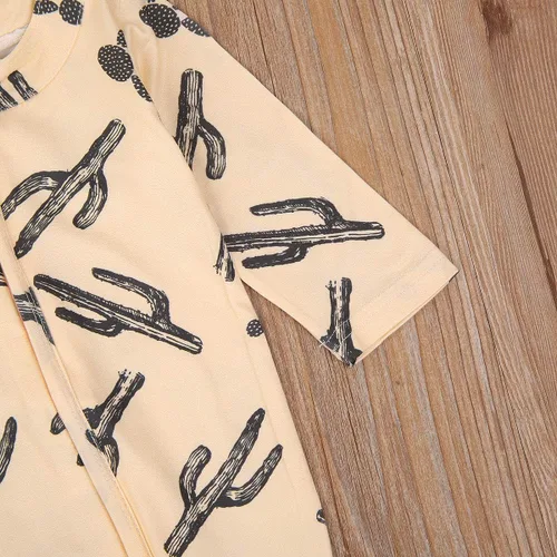 Vista 5 de CIYCUIT Mameluco con cremallera para bebé y niña con estampado de cactus