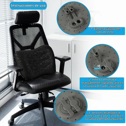 Vista 3 de Crisonky Almohada de camping – Almohada inflable – Almohadas de viaje para mochilero y avión, soporte lumbar 2.0 almohadas inflables, ultraligeras