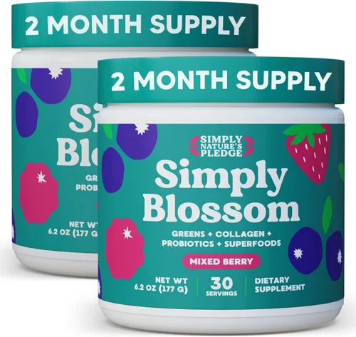 Vista 9 de Simply Blossom Nutrition - Verduras diarias y superalimentos en polvo + colágeno + probióticos para la salud digestiva de las mujeres y alivio
