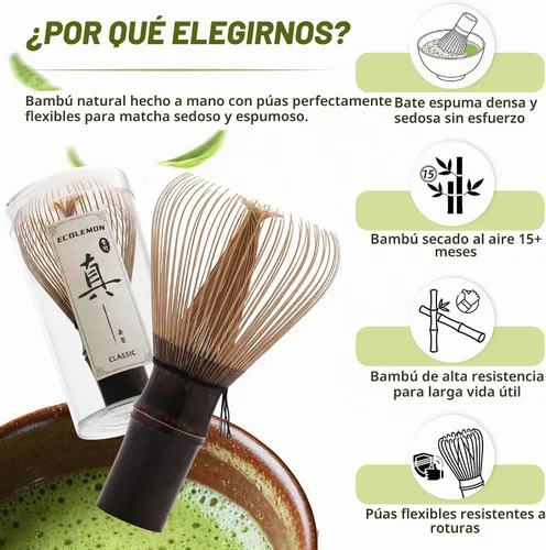 Vista 3 de Shin Chasen de nivel básico, batidor de bambú para té matcha