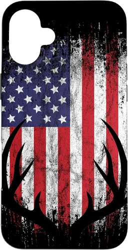 Vista 23 de Deer Hunting American Flag Whitetail Buck Antlers Case for iPhone 17