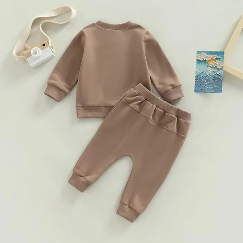 Vista 4 de Mubineo Conjunto de sudadera de manga larga para bebé niño y niña, para otoño e invierno