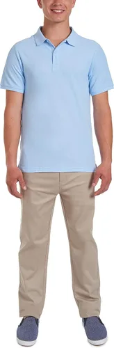 Vista 3 de Nautica Polo de uniforme para hombres jóvenes con mangas cortas de piqué elástico
