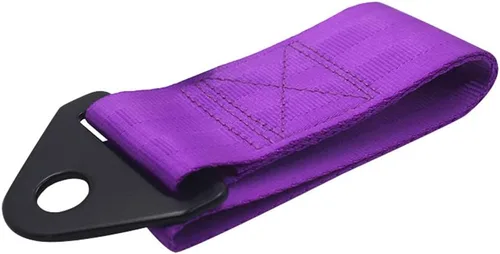 Vista 8 de Correa de remolque universal de nailon para parachoques delantero o trasero de alta resistencia, color negro
