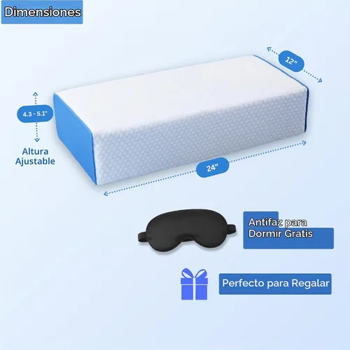 Vista 5 de Almohada cúbica para personas que duermen de lado, altura ajustable de 4 a 5 pulgadas, espuma viscoelástica refrescante, almohada cervical