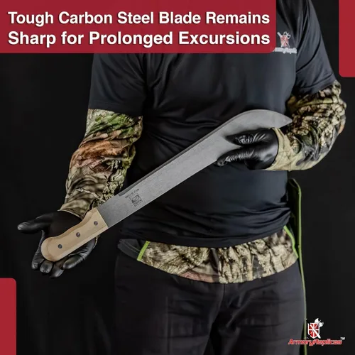 Vista 4 de Armory Replicas Cuchillo de machete de espiga completa - Herramienta multiusos para acampar al aire libre