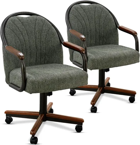 Vista 31 de Chromcraft Juego de 1 silla, silla con ruedas dobles suaves para cocina
