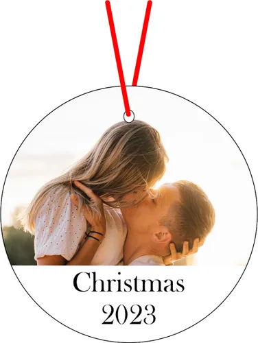 Vista 9 de Adorno de Navidad con foto personalizada, adorno de Navidad de recuerdo de cristal de 3 pulgadas con tu foto y texto opcional (foto completa)