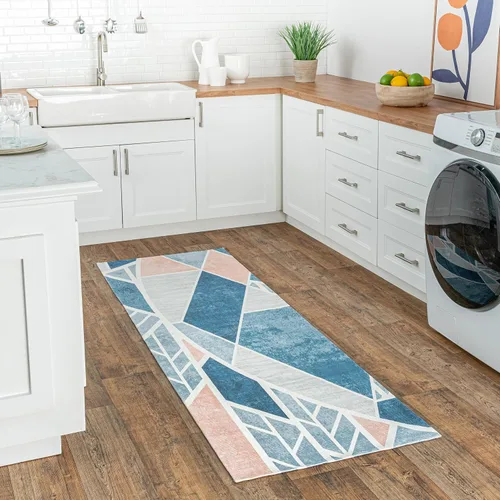 Vista 22 de nuLOOM Adeline - Alfombra hexagonal moderna lavable a máquina, 4 x 6, color beige Adeline Beige