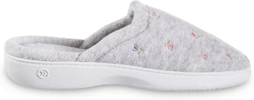 Vista 6 de isotoner Pantuflas de rizo para mujer con espuma viscoelástica para mayor comodidad en interiores y exteriores