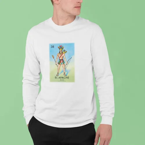 Vista 3 de El Apache Loteria Card - Camiseta mexicana para hombre