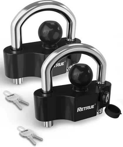 Vista 14 de RETRUE Cerradura de Acoplador Universal Cerraduras para Remolque Enganche de Bola Cerradura de Enganche de Remolque Seguridad Ajustable Acero