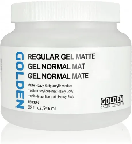 Vista 4 de GOLDEN Regular Gel Matte, tarro de 32 fl. oz, gel acrílico profesional, semitransparente