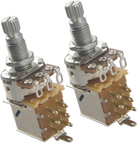 Vista 3 de gazechimp Potenciómetro de guitarra de 0.709 in de largo con control de empuje, 2 unidades, A25K