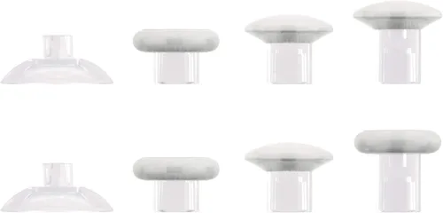 Vista 5 de eXtremeRate Clear ThumbsGear - Palancas ergonómicas intercambiables para Nintendo Switch Pro Controller - 3 alturas abovedadas y cóncavas