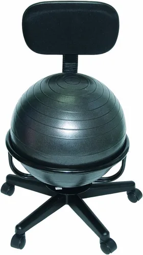 Vista 9 de CanDo Silla de bola de metal – Silla de bola de ejercicio ergonómica inflable con bomba de aire para el hogar, la oficina y el aula Rojo