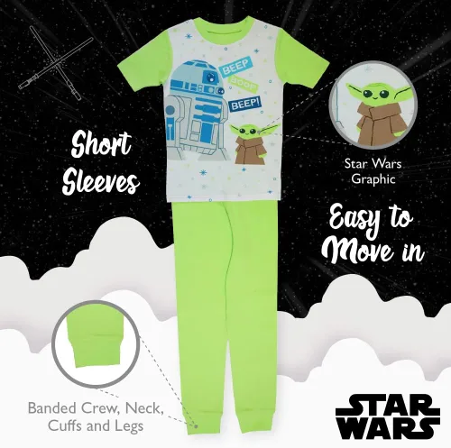 Vista 4 de Star Wars Conjunto de pijama de algodón ajustado de 2 piezas para niño