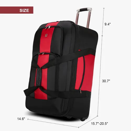 Vista 6 de yotefe Softside - Equipaje expandible con ruedas giratorias y bolsillo para teléfono, 30 pulgadas, Negro Azul, Equipaje extensible Softside