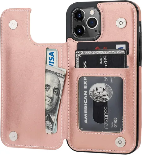 Vista 13 de ONETOP Compatible con iPhone 12 Compatible con iPhone 12 Pro Funda Cartera con Portarjetas, Funda de Cuero PU con Soporte y Ranuras para Tarjetas