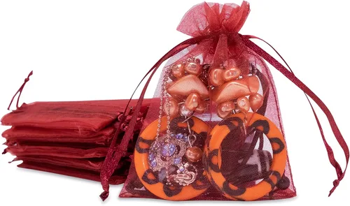 Vista 30 de TheDisplayGuys - Paquete de 48 bolsas de regalo de organza transparente negra de 2 x 2-3/4 pulgadas con cordón, bolsas de regalo para joyas, bolsas