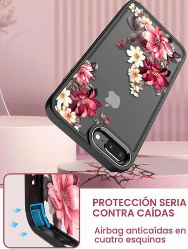Vista 7 de Dretal Funda para iPhone 8 Plus, iPhone 7 Plus y 6 Plus, grado militar, probada contra caídas, parte trasera dura y borde suave, funda protectora