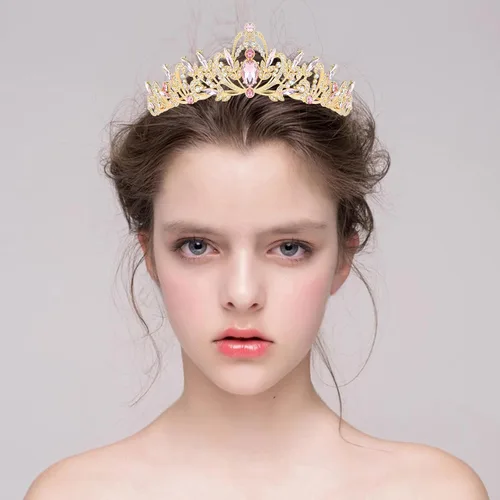 Vista 3 de Coronas para mujer Tiara para niñas Corona de princesa, 1 unidad (paquete de 1), Metal