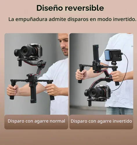 Vista 5 de SMALLRIG Mango Doble Empuñadura para Cardán DJI RS 4 /RS 4 Pro/RS 3 / RS 3 Pro/RS 2 / RSC 2, Empuñadura de Mango de Cardán con Rieles NATO, Zapata
