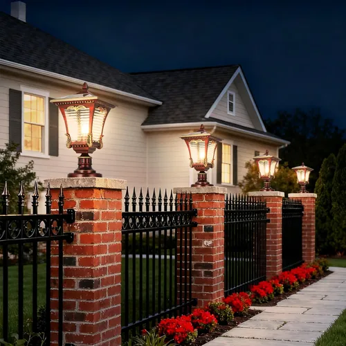 Vista 8 de Luces LED solares para poste de lámpara al aire libre de 11.61 pulgadas