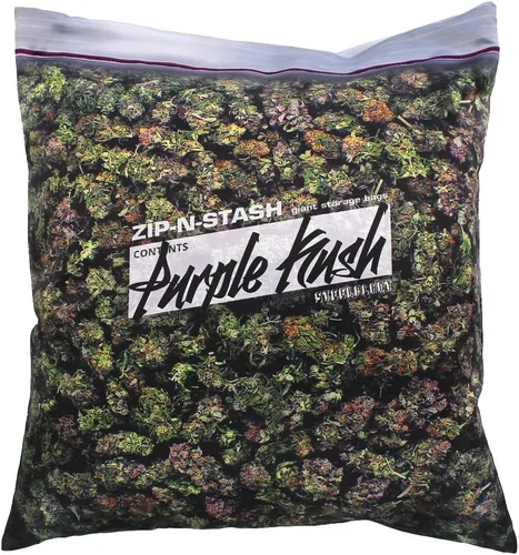 Vista 2 de Funda de almohada púrpura Kush Stash Baggie de Cannabis marihuana