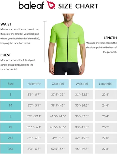 Vista 7 de BALEAF Camiseta de ciclismo de manga corta para hombre, camiseta de ciclismo con cremallera completa 3+1 bolsillos, UPF50+ amarillo, XL, 01-amarillo