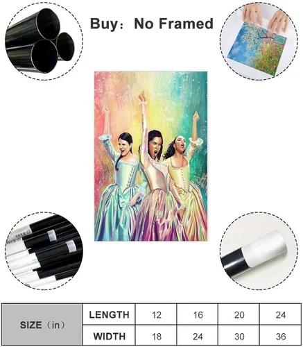 Vista 2 de Shruan Hamilton - Póster animado de Schuyler Sisters en lienzo para decoración de dormitorio, paisaje deportivo, oficina, habitación, regalo, sin