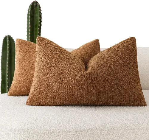 Vista 64 de Foindtower - Juego de 2 fundas decorativas de textura de bucle, fundas de almohada acentuadas, fundas de cojín sólidas, neutrales, para sofá, silla