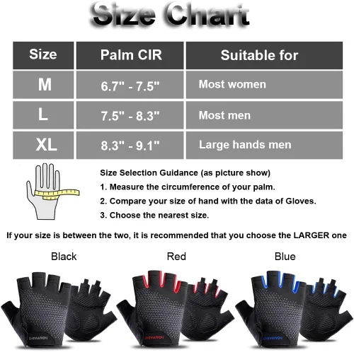 Vista 6 de SUJAYU Guantes de entrenamiento sin dedos para hombres y mujeres guantes de bicicleta para hombres accesorios de bicicleta de ciclismo, guantes