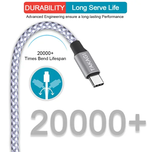 Vista 3 de Cable USB C a USB C, cargador tipo C, cable de carga rápida de 60 W, 3 pies, paquete de 3 Nylon Braided Data Sync SCSI Cable for iPhone 18 Pro