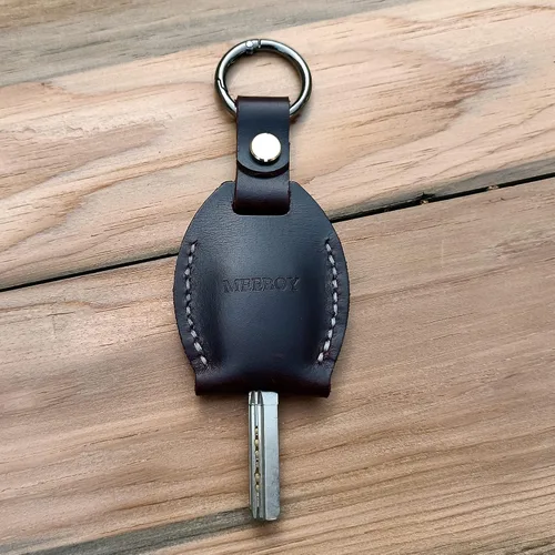 Vista 21 de Handmade Keychain Leather Protective Key Holder Large Capacity Protective Case Key Cover Protective Case Keychain