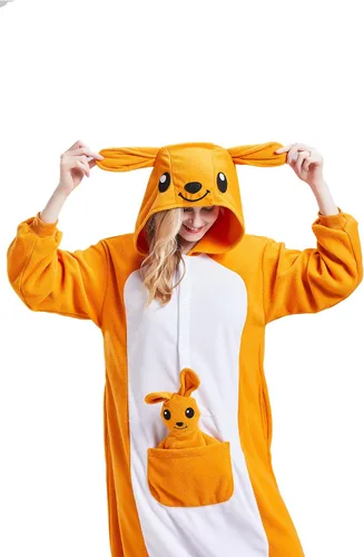 Vista 5 de Onesie Pajamas for Adults - Unisex Animal Cosplay Sleepwear, Christmas Halloween Costume