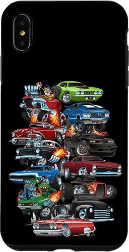 Vista 10 de Funda para iPhone 13 Hotrods, autos clásicos, coches musculosos y carros de carreras