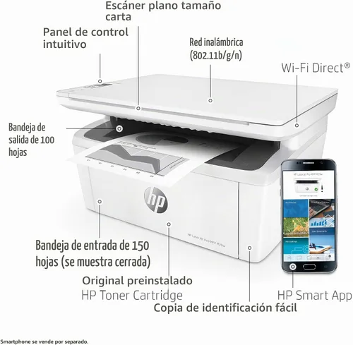Vista 4 de HP LaserJet Pro MFP M29w Impresora inalámbrica monocromática todo en uno, funciona con Alexa (Y5S53A)