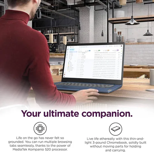 Vista 9 de Lenovo Chromebook Pantalla táctil de 14", CPU de 8 núcleos