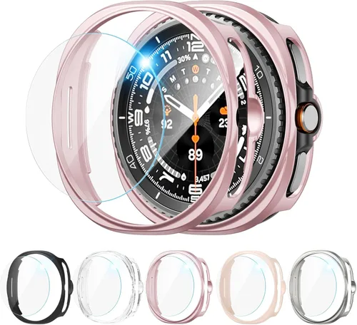Vista 11 de 5+5 protectores de pantalla para Samsung Galaxy Watch 7 1.575 in Carcasa protectora de vidrio templado antiempañamiento HD para Samsung Galaxy