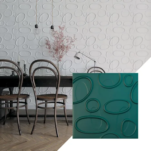 Vista 14 de Ekena Millwork WP20X20FEWH 19 5/8 pulgadas de ancho x 19 5/8 pulgadas de alto Felix EnduraWall Decorativo 3D Panel de pared cubre 2.67 pies cuadrados