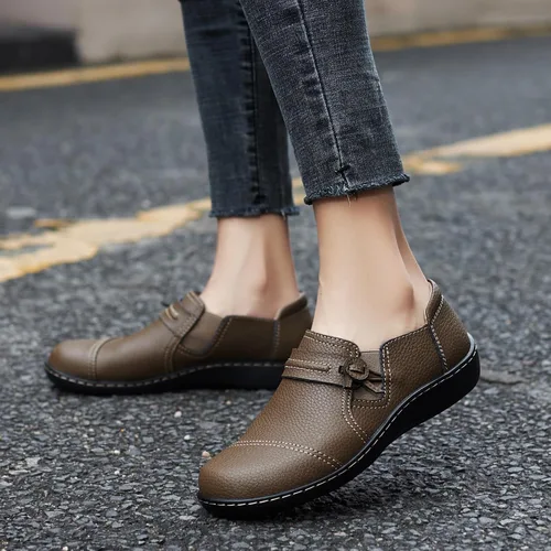 Vista 7 de LAZYPOP Mocasines de cuero clásicos y cómodos para mujer, bonitos zapatos de vestir informales, ligeros, para caminar, zapatos planos