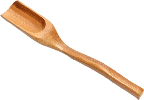 Vista 7 de Leadigol Cucharas de té sueltas de madera, 3 cucharas de madera de bambú natural, vajilla de miel de especias, condimento natural, cubiertos de sal