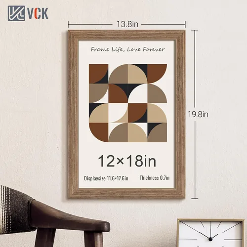 Vista 345 de VCK Marcos para póster de madera maciza de 22.375 x 34 pulgadas, marco de fotos A1 negro con montaje en pared, paquete de 3